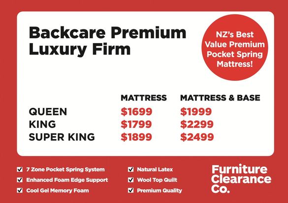 Backcare Premium Medium Plush Mattress and Base / King