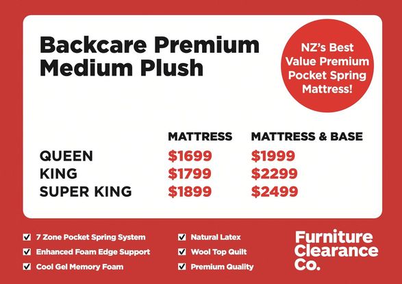 Backcare Premium Medium Plush Mattress and Base / Queen