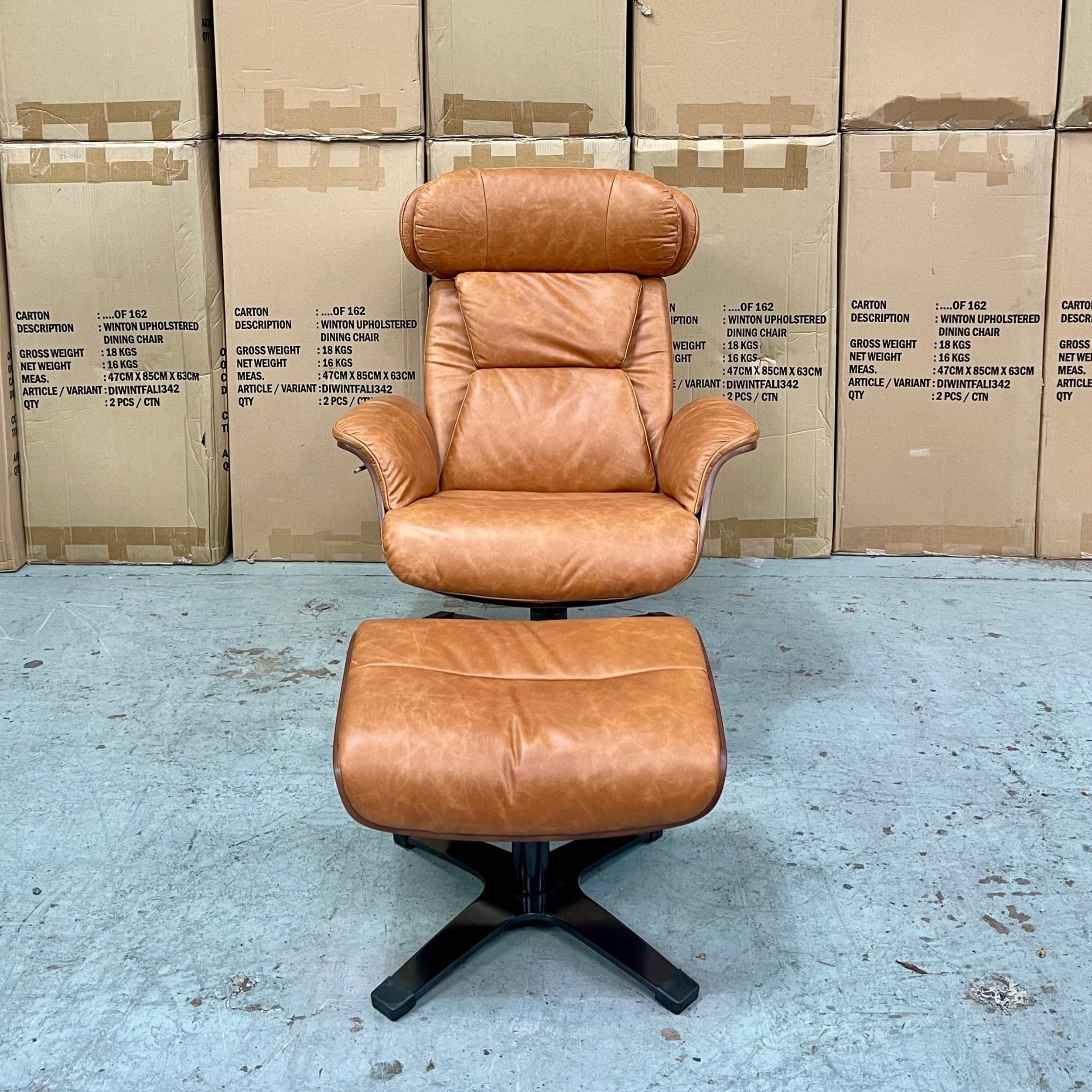 Leather Recliner Chair with Footstool