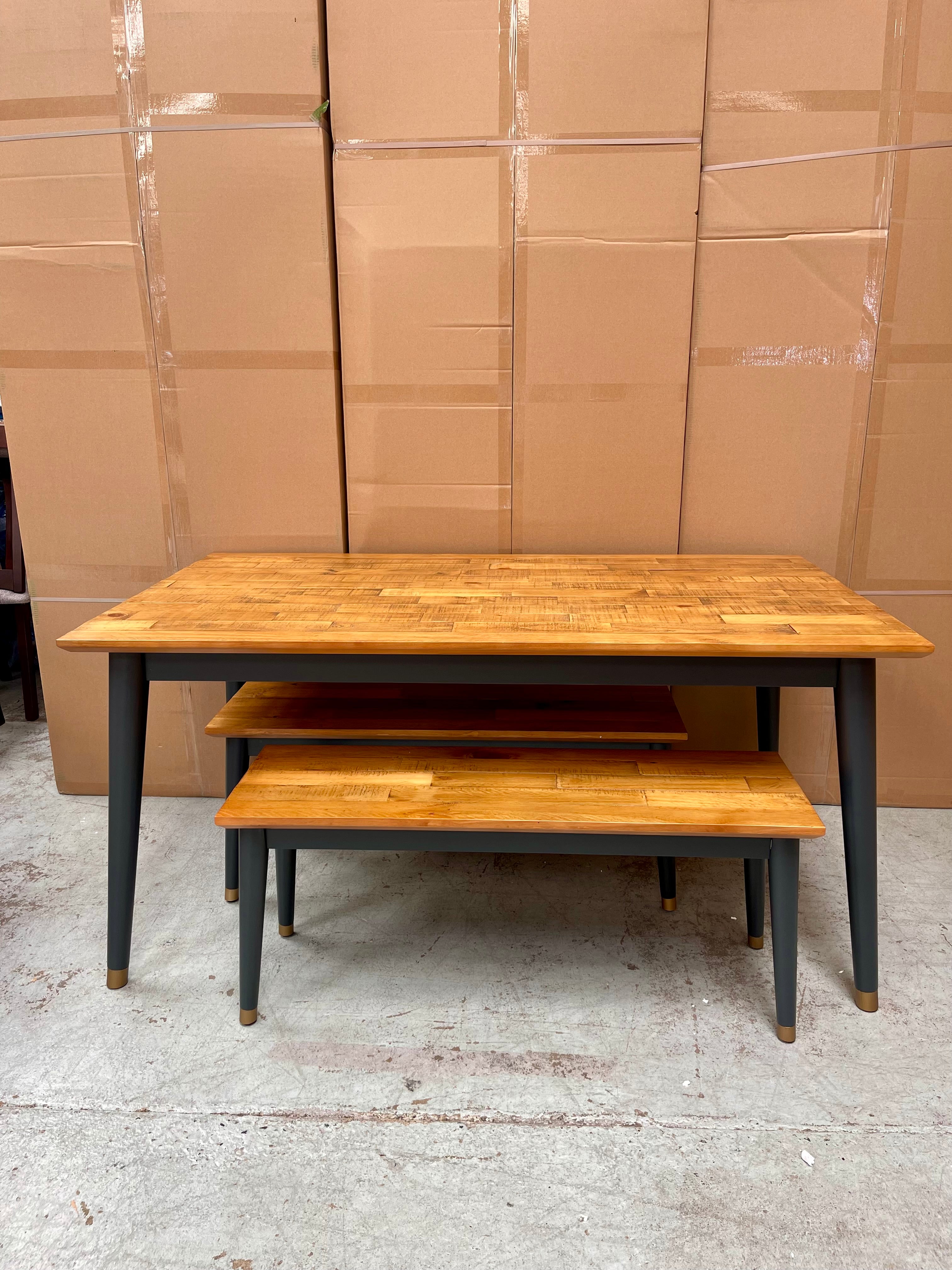Franklin Dining Table with Two Bench Seats