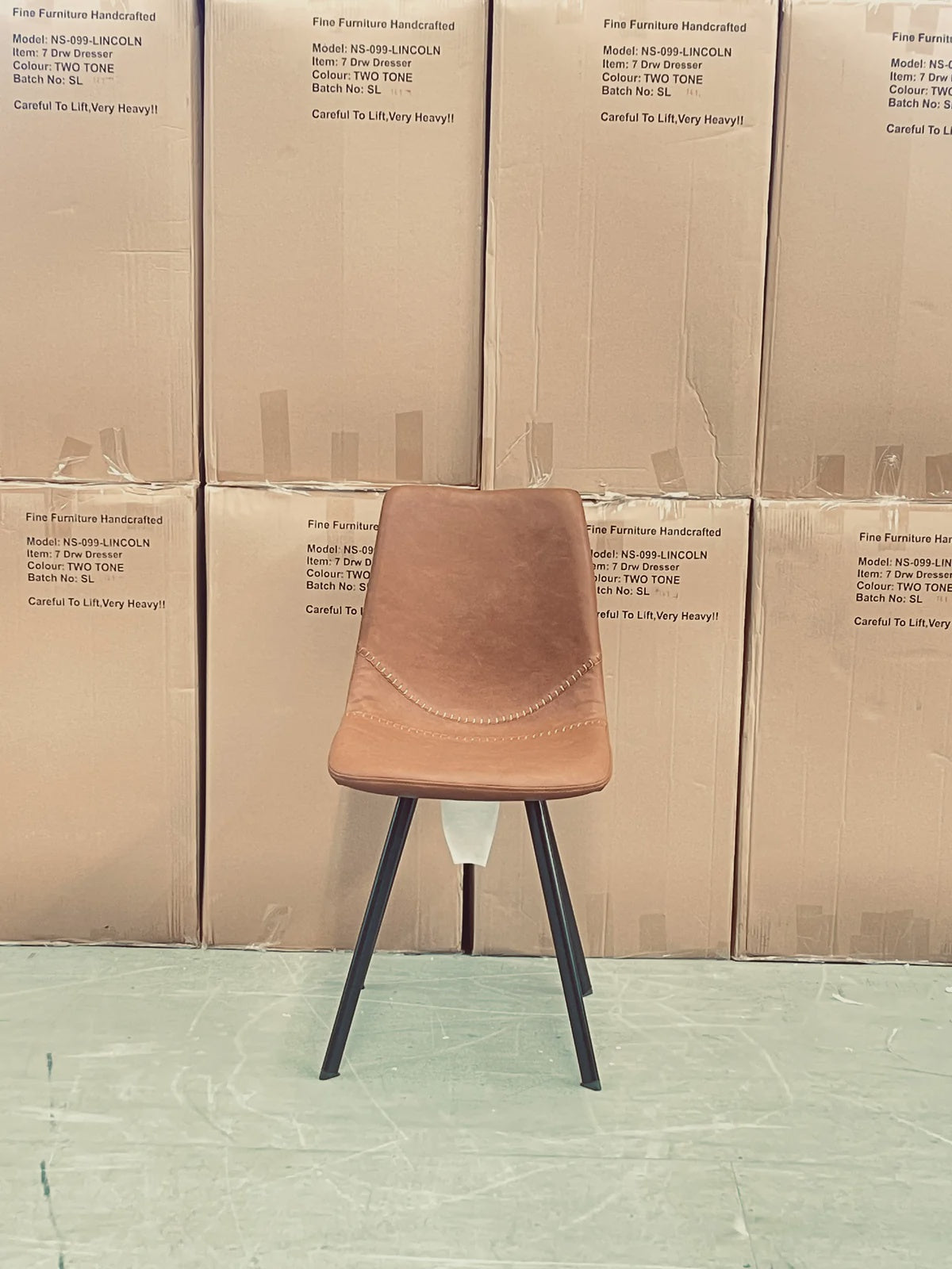 Stoke Dining Chair (Tan with Black Frame)